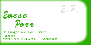 emese porr business card